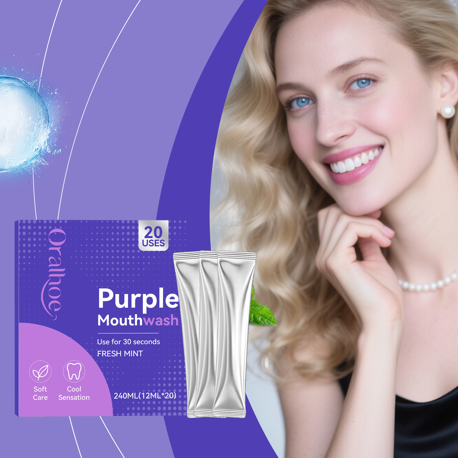 20 Stück, lila Mundspülung, zu – Teeth Whitening Mouthwash Bewertung und Preis